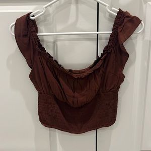 PacSun off the shoulder brown top